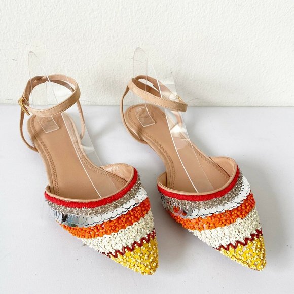 beaded mules flats